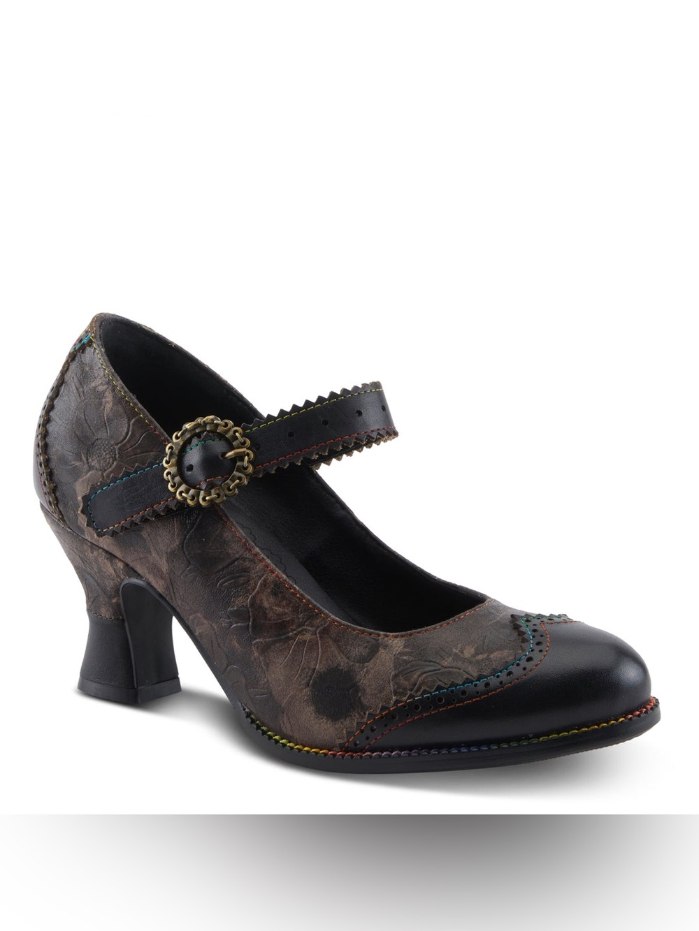 NWOB! L’Artiste MACIAS-FLEUR Mary Jane by Spring Step, 42(10.5-11), BLACK MULTI